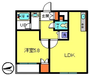 ラ・ポール関口【2階】の間取り