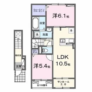 シエル聖心【2階】の間取り
