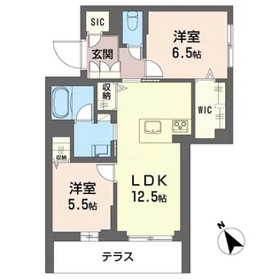 グラストン【1階】の間取り