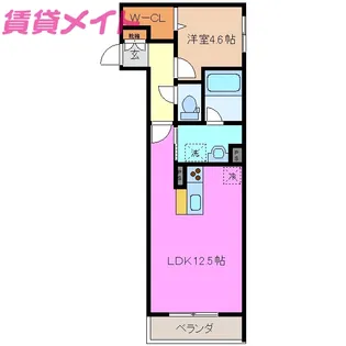 シャーメゾン羽津中【1階】の間取り