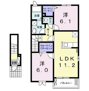 ヴィラ・ドナーチェII【2階】の間取り