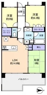 レクセルグランデ勝田台【5階】の間取り