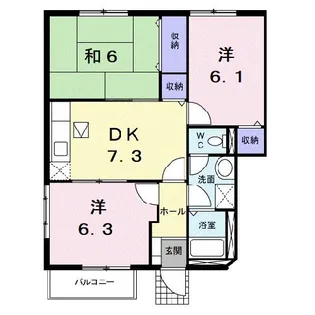 グランドゥールタクミA【1階】の間取り