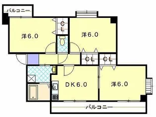 扇ヒルズ【6階】の間取り