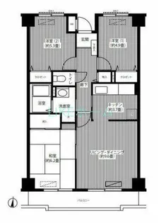ベルレージュ船橋【5階】の間取り