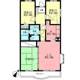 ソシア東橋本【1階】の間取り
