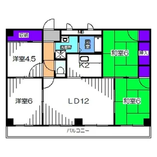 ロータリービルド南花田【4階】の間取り