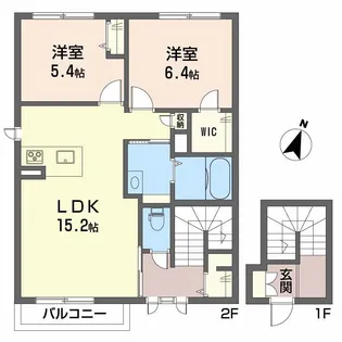 カメリアガーデン春【2階】の間取り