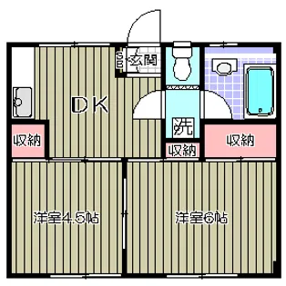 志貴ハイム【1階】の間取り