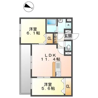 サニードエルII【1階】の間取り