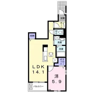 アンソレイエXII【1階】の間取り