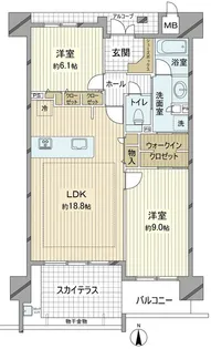 ロイヤルガーデン桃太郎通り【4階】の間取り