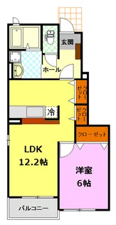シイナハイツII【1階】の間取り