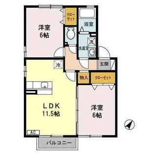 グランモアさくら館 B【1階】の間取り