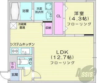 HERO YAMAHANA1【4階】の間取り
