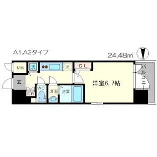 エスリード松屋町SOUTH【5階】の間取り