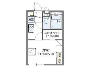 レオパレスフリーダ【2階】の間取り