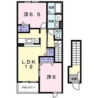 グラシュー・メゾンA【2階】の間取り