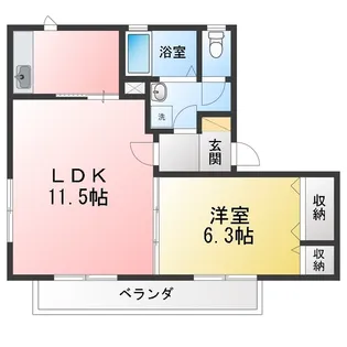 サンハイツE【1階】の間取り