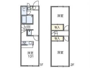 レオパレス小向【1階】の間取り