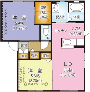 シャーメゾン赤坂 A【2階】の間取り