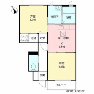 グリーン ヴュー B棟【1階】の間取り