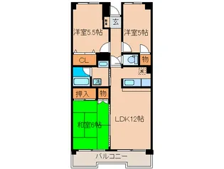 フルーレ波多江【3階】の間取り