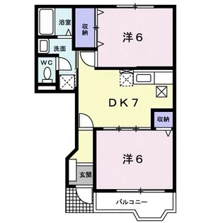 ジェンテ弐番館【1階】の間取り