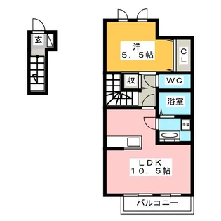 メゾンプラザ D棟【2階】の間取り