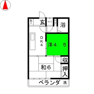 石川コーポ【1階】の間取り