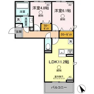 グランツェーレ八代【2階】の間取り