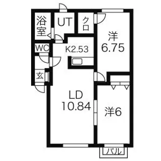 レジデンス高岡 B【2階】の間取り