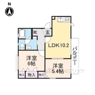 アガーペ御陵前【2階】の間取り