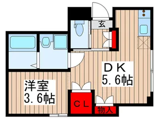フロ-ラアサヒ【1階】の間取り