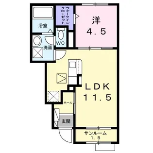 大洋ハウス【1階】の間取り