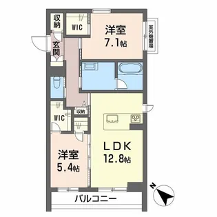諏訪町てらす【3階】の間取り