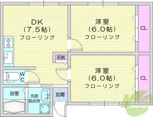 マリン舟入【1階】の間取り
