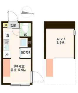 ハーモニーテラス白鷺ケー【2階】の間取り