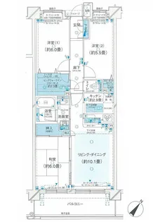 クレストフォルム菊名グランイースト【4階】の間取り
