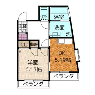 タウンコートNTK【4階】の間取り