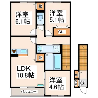 サンクチュアリ一の宮【2階】の間取り