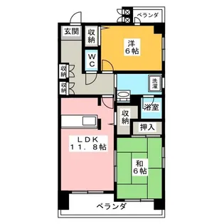 シティーガーデン善進本町【2階】の間取り