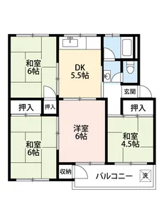 神陵台北住宅64号棟【4階】の間取り