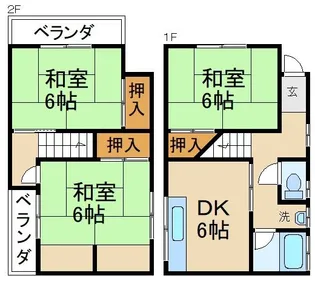 大阪府寝屋川市上神田1【一戸建】の間取り