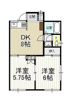 ルナガーデン緑風I【2階】の間取り