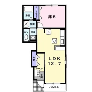 1LDKの間取り画像