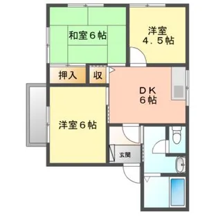 愛媛県宇和島市大超寺奥【アパート】の間取り