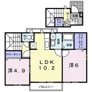愛媛県四国中央市豊岡町長田【アパート】の間取り