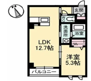 岡山県岡山市中区竹田【アパート】の間取り