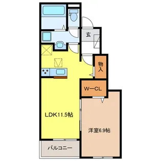 岐阜県岐阜市南鶉1【アパート】の間取り
